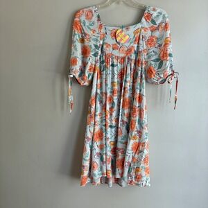 Hayden Los Angeles Girls Floral Dress XL Blue Orange Boho Cottagecore‎